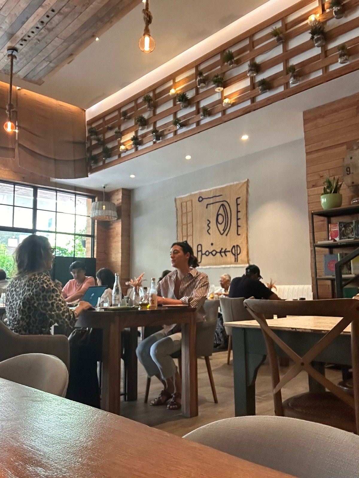 Malak Yacoubi over lunch in Casablanca